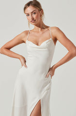 White V-Neck Dress - Style your holiday ensemble with this charming dress. It has a V-neck that adds to its style. Look stunning, pairing this dress up with strappy peep-toes and a matching clutch.