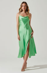 Green V-Neck Dress - This one has a classic style to it that's great for special occasions and events. It emphasizes a refined V-neck.