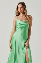 Green V-Neck Dress - This one has a classic style to it that's great for special occasions and events. It emphasizes a refined V-neck.