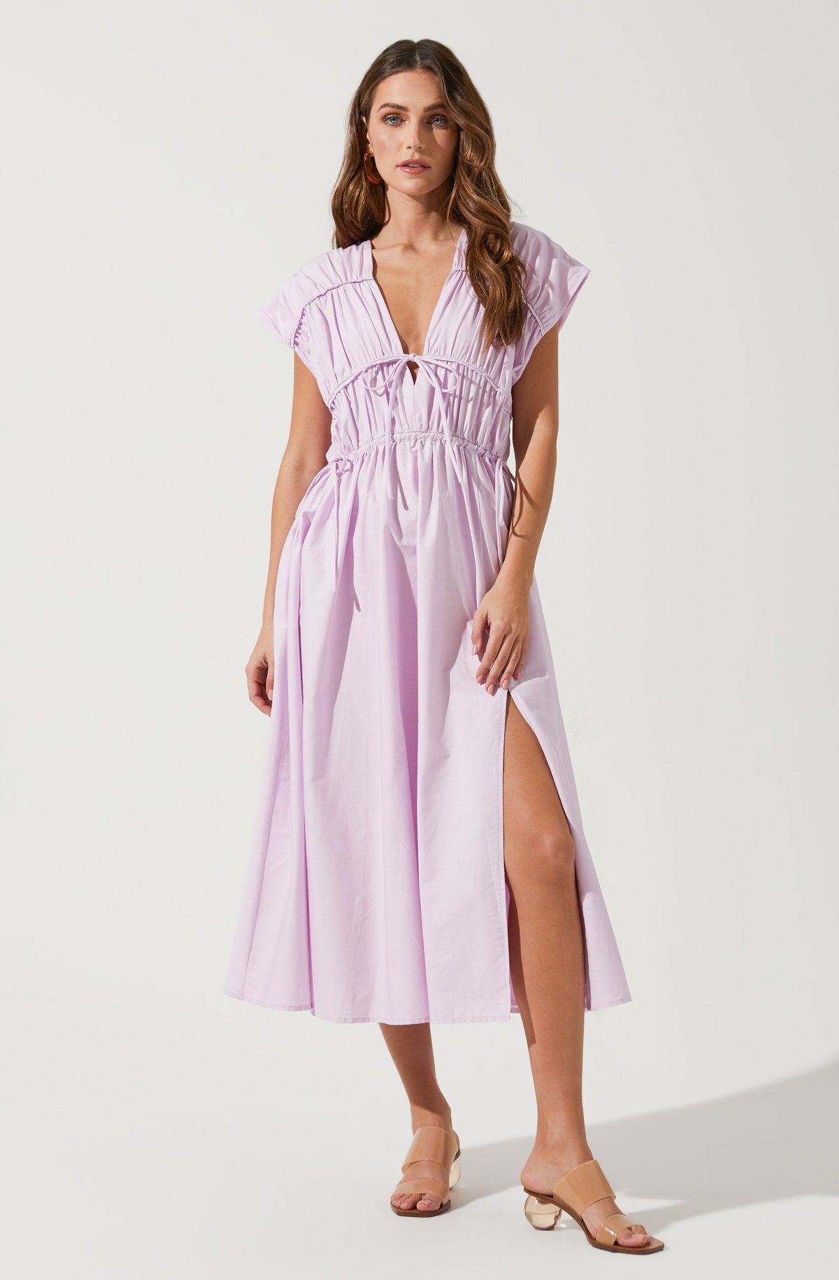 Solid Flare Dress - This dress is a cool option to pull off your holiday look. It lays emphasis on a stylish V-neck.