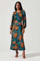 Blue Split Neck Flare Dress - This dress is ideal for a summer brunch.