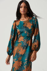 Blue Split Neck Flare Dress - This dress is ideal for a summer brunch.