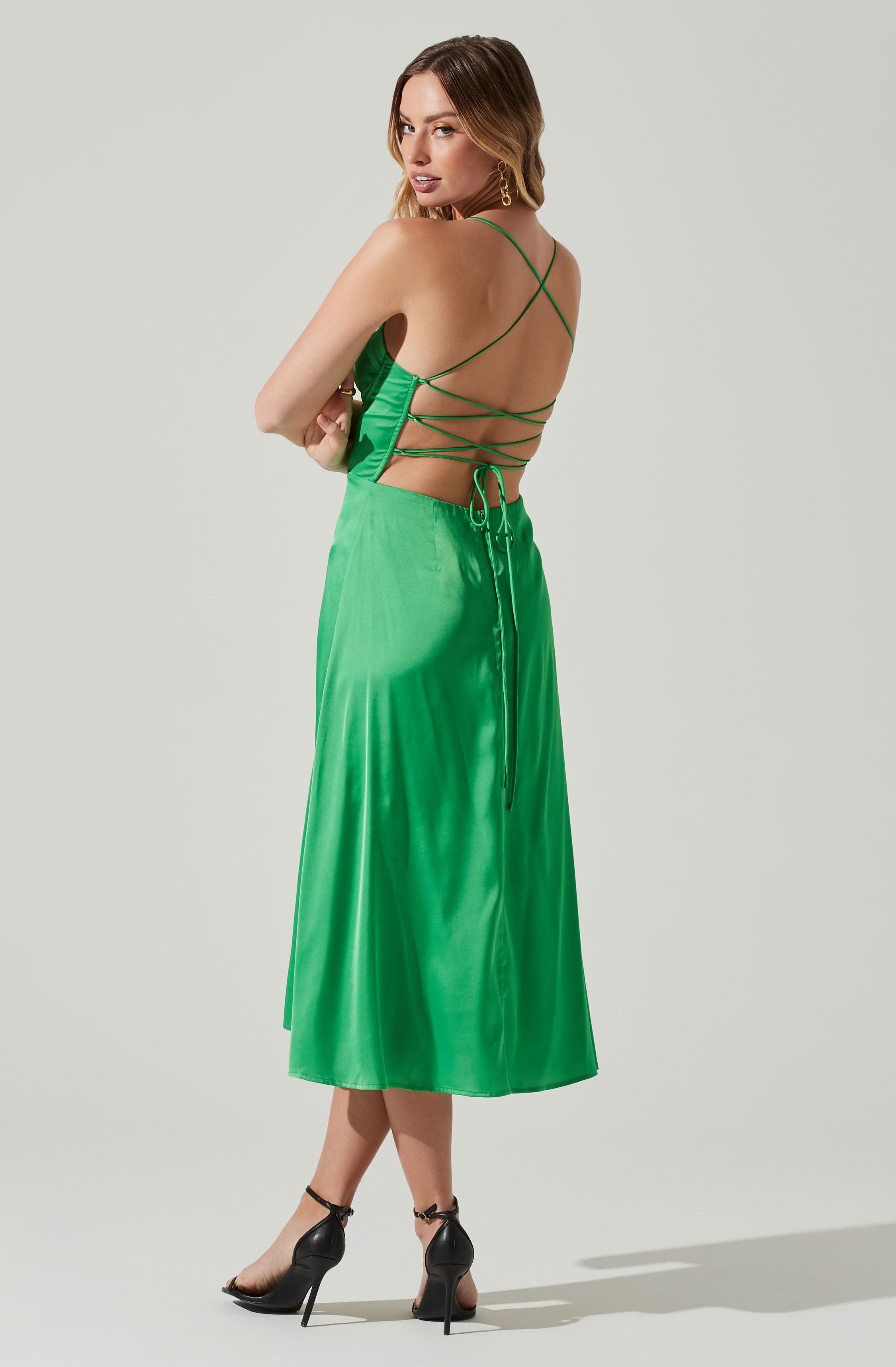 V-Neck Flare Dress - This dress is a cool option to pull off your holiday look. It emphasizes a stylish V-neck.