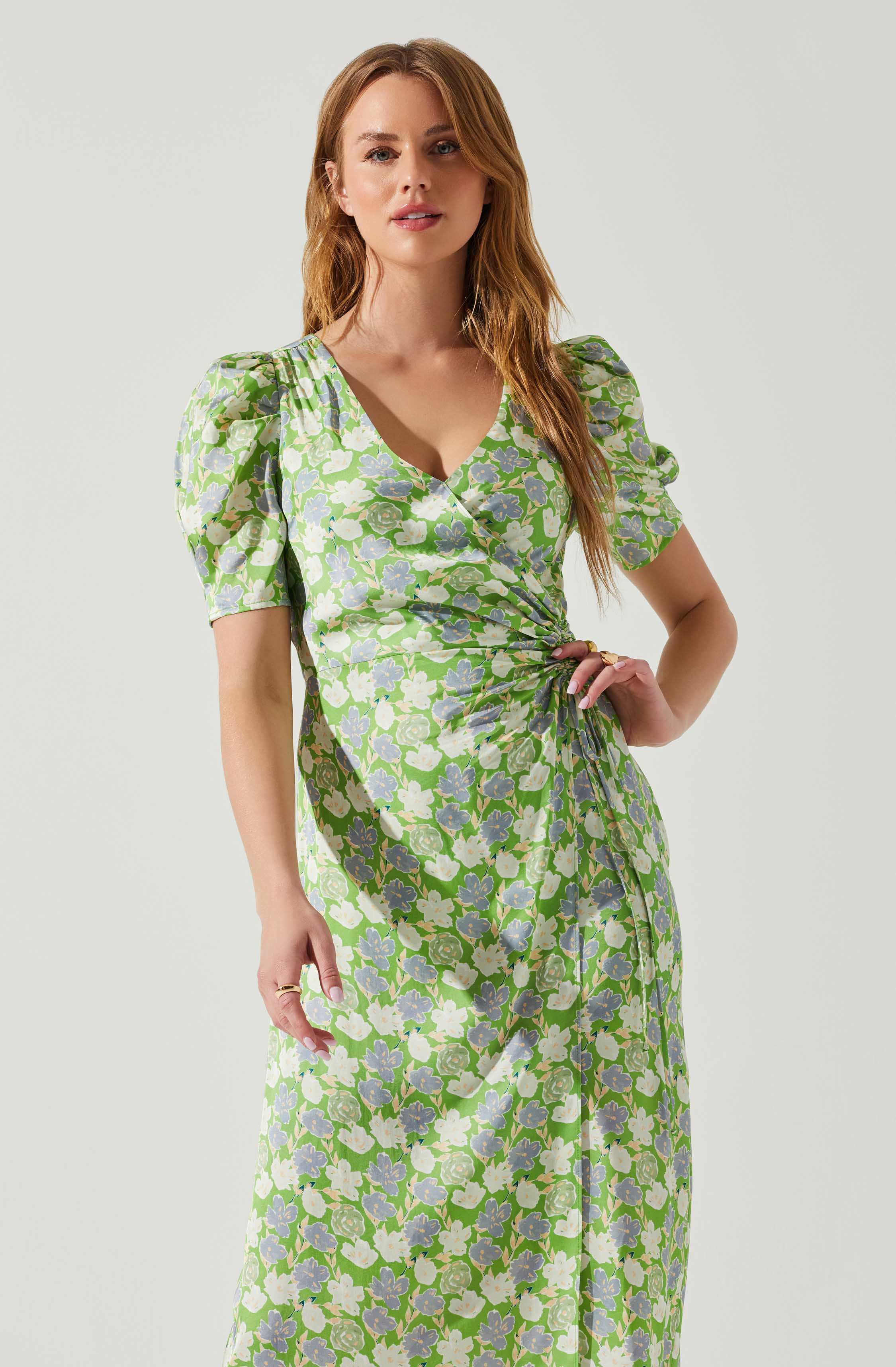 Split Neck Flare Dress - This dress is bold, retro, and fashionable, making it a must-have.
