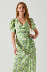 Split Neck Flare Dress - This dress is bold, retro, and fashionable, making it a must-have.