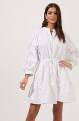 White Highneck Flare Dress - Brunch is all about dressing light without compromising on style, and this dress achieves both of those. It flaunts an elegant highneck.
