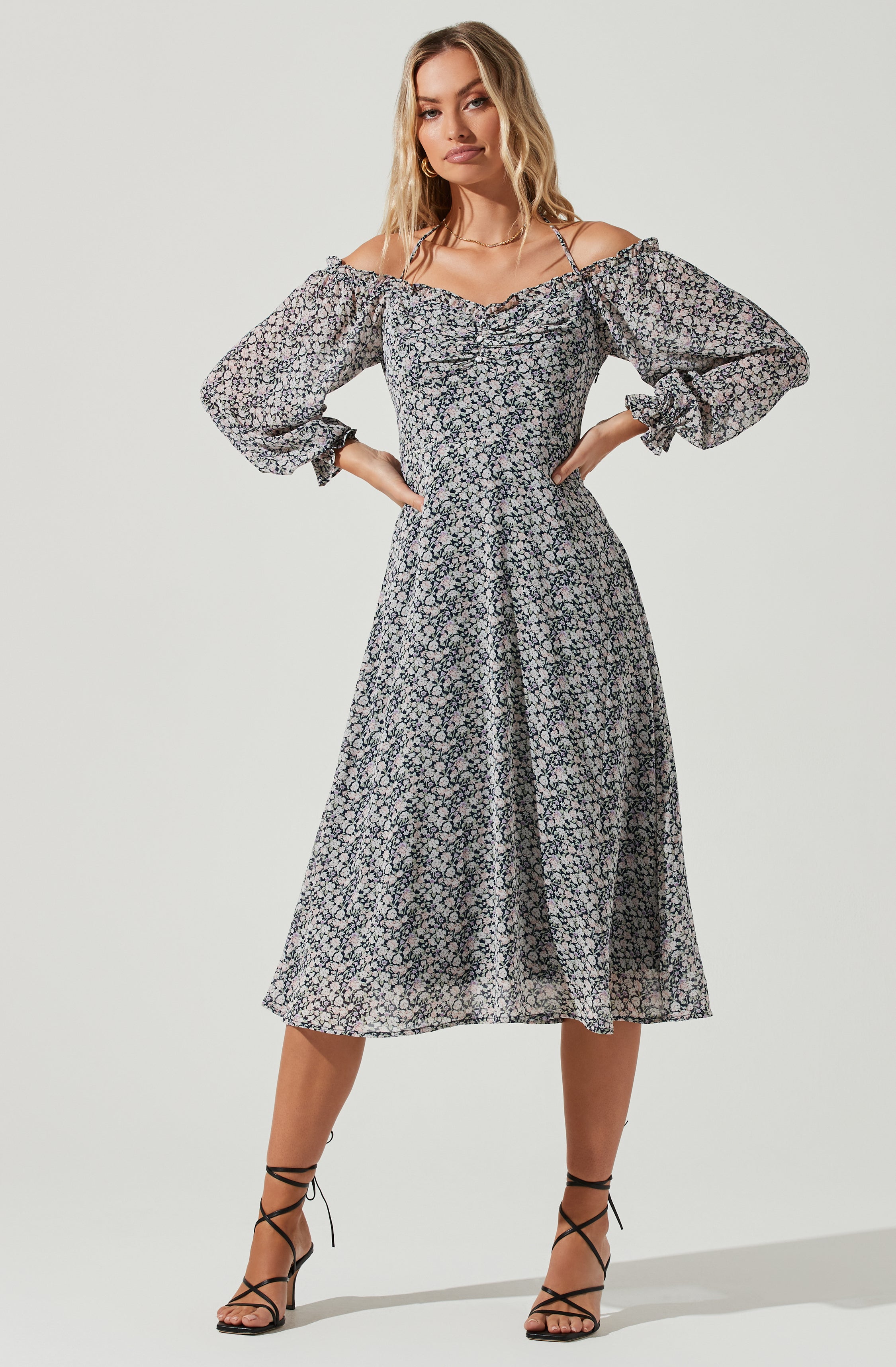 White Flare Dress - This retro dress is just what you need to add a bit of color to your wardrobe. It comes with an entrancing off-shoulder neckline.