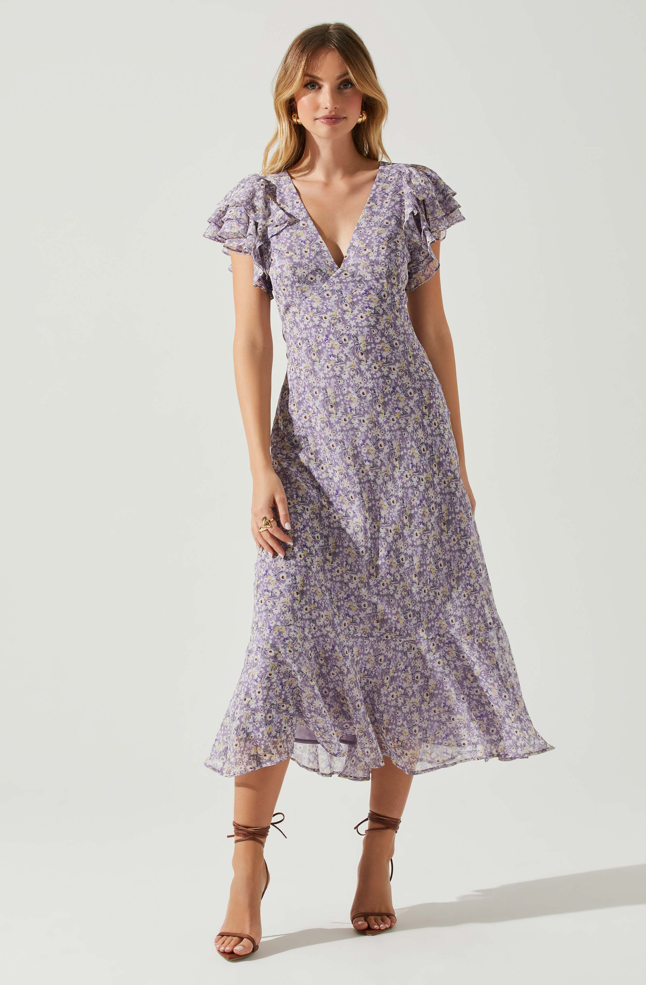 Shorts Sleeve A-Line Dress - This A-line dress gives a breezy yet stylish vibe, and is perfect for a brunch date. Complete a stunning look, with a pair of strappy heels and a leather jacket.