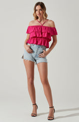 Red Off-Shoulder Tunic - This piece is an excellent holiday topwear option. It flaunts an entrancing off shoulder neckline.